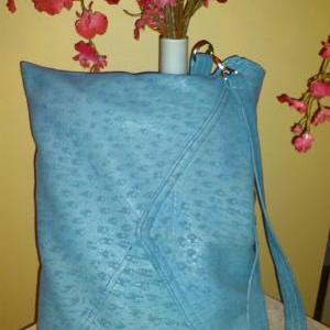 Genuine Ostrich Printed Turquoise Leather..